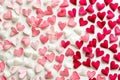 festive pattern of pink and red hearts on a white background Royalty Free Stock Photo