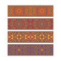 Festive patterned ribbon design. Move ornament elements to Brush Panel to create vector pattern brushes