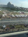 A festive photo of a side of Minsk from a vantage point