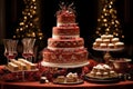 Festive Piece cake christmas. Generate Ai