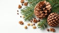 Festive pine cone and nut arrangement Royalty Free Stock Photo