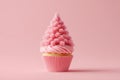 Whimsical Pink Christmas Tree Cupcake Royalty Free Stock Photo
