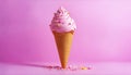 Festive Pink Sprinkle ice cream Cone