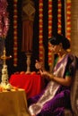 Festive portrait of young Indian model celebrating Diwali