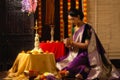 Festive portrait of young Indian model celebrating Diwali