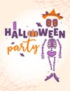 A festive poster for the Halloween party.Design of a banner for a holiday. Royalty Free Stock Photo