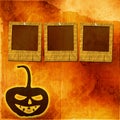 Festive pumpkin Halloween Day with slides Royalty Free Stock Photo