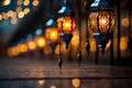 Festive Ramadan. Intricately Designed Lanterns Illuminate with Vibrant Patterns, Evoking Joy and Anticipation