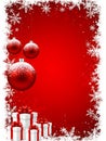 Festive Red Christmas Background with Ornaments and Snowflakes Unique Design Royalty Free Stock Photo