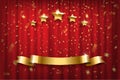 Festive red curtain realistic luxury background