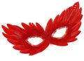 Festive Red Feathers with Sequin dress mask