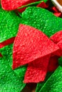 Festive Red and Green Christmas Tortilla Chips Royalty Free Stock Photo