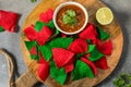 Festive Red and Green Christmas Tortilla Chips Royalty Free Stock Photo