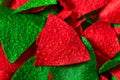Festive Red and Green Christmas Tortilla Chips Royalty Free Stock Photo