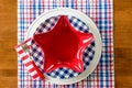 Festive red white and blue table setting Royalty Free Stock Photo