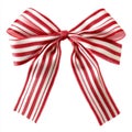 Festive red and white striped bow tie as a celebratory style element and gift decoration Royalty Free Stock Photo