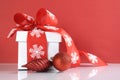 Festive red and white theme Christmas gift box