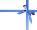 Festive ribbon with a bow of blue Royalty Free Stock Photo