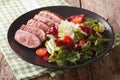 Festive roast duck breast and fresh mix green salad close-up. ho Royalty Free Stock Photo