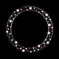 festive round frame with bright shimmering balls for the design of cards, invitations and banners