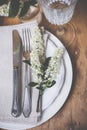 Festive rustic table setting