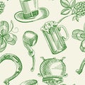 Festive Saint Patricks Day Seamless Pattern Royalty Free Stock Photo