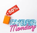 Festive sale percent off with cyber Royalty Free Stock Photo