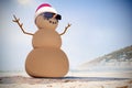 Festive sandman on the beach Royalty Free Stock Photo