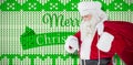 Composite image of festive santa claus checking time