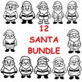 Festive Santa Claus and gift clip art. Perfect for Christmas projects. Instant download available