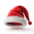 Festive Santa Claus Hat Isolated on White Background. Generative ai