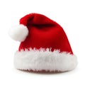 Festive Santa Claus Hat Isolated on White Background. Generative ai