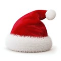 Festive Santa Claus Hat Isolated on White Background. Generative ai