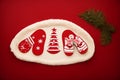 Festive Santa Footprints Stencil Kits for Playful Decorations.AI Generated