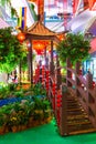 Festive scenery in the Asian city mall during the celebration of the new year