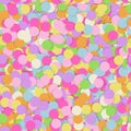 Festive seamless pattern with confectionery sprinkling. Random mess repeated texture of pink, yellow, purple color