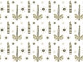 Festive seamless pattern made of hand drawn burning candles and snowflakes on a white background. For Christmas, New Year, Thanksg