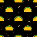 Festive seamless pattern with national taco food