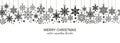 Festive seamless snowflake border white background Royalty Free Stock Photo