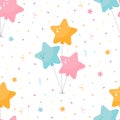 Festive seamless vector pattern with cute balloons Royalty Free Stock Photo