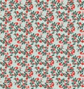 Festive Seamless vector pattern repeat with a red and green floral fantasy Royalty Free Stock Photo