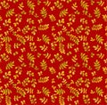 Festive Seamless vector pattern repeat with a red and green floral fantasy Royalty Free Stock Photo