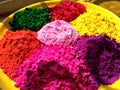 Plate of colour during holi Royalty Free Stock Photo