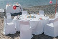 Festive Served Table by the Sea On a sunny day