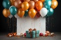 Festive Balloons and Gifts Celebration Setup