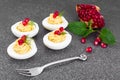Festive snack stuffed eggs Royalty Free Stock Photo