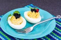 Festive snack stuffed eggs Royalty Free Stock Photo
