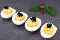Festive snack stuffed eggs Royalty Free Stock Photo