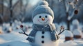 Festive Snowman Wishing Merry Christmas and Happy New Year Royalty Free Stock Photo