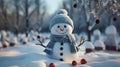 Festive Snowman Wishing Merry Christmas and Happy New Year Royalty Free Stock Photo